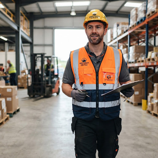 Worker wearing a premium geologist vest