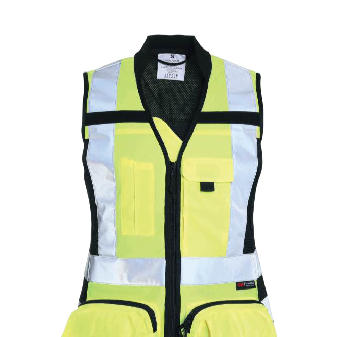 Chaleco geologo minero alta visibilidad mujer