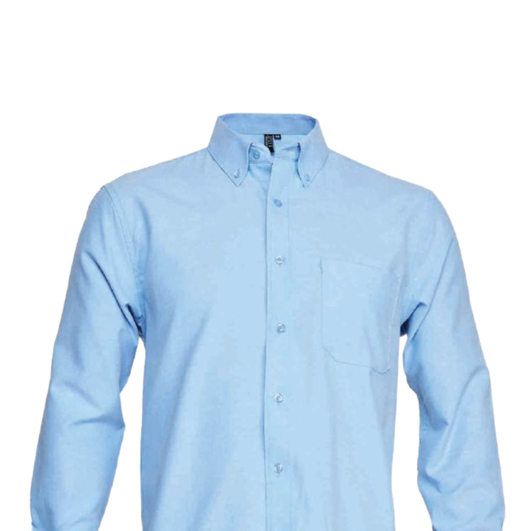 Camisa oxford manga larga bolsillo pegado