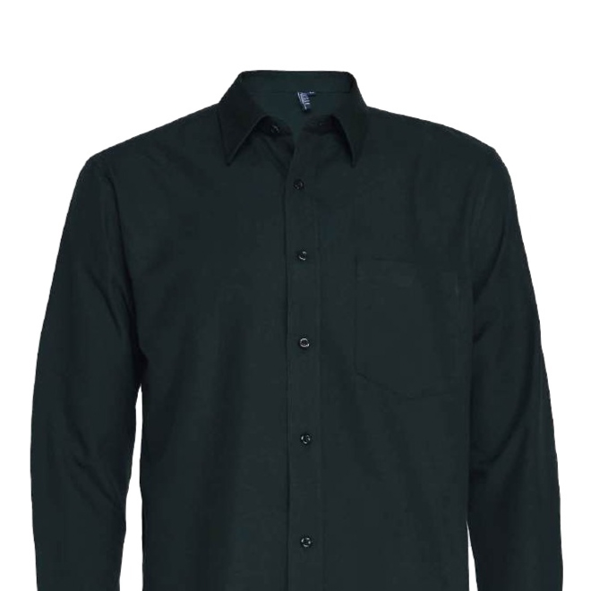 Camisa oxford manga larga negro