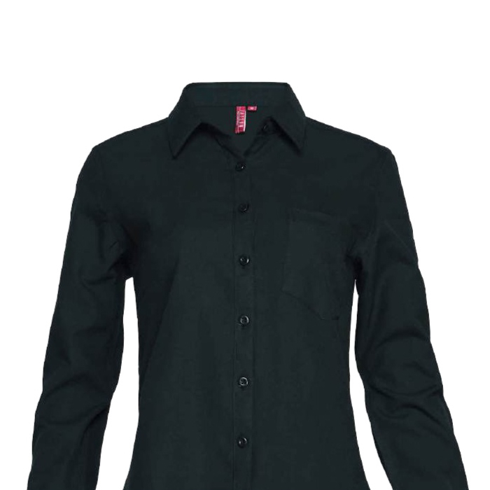 Blusa oxford entallada m/larga negra