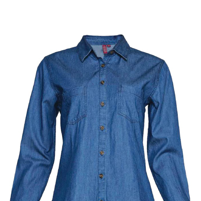 Blusa  denim 100% algodón  m/larga